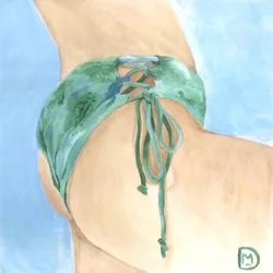Groene bikini met vetersluiting