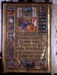 Christus geeft de sleutels aan St. Peter, uit een psalter geschreven door Don Appiano van de Kerk van de Badia Fiorentine, Florence