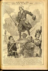 Agenda Buvard du Bon Marche 1917 - Illustratie van Job (Jacques Marie (Jacques-Marie) Gaston Onfray en Breville) (1858-1931): We zullen ze krijgen! 1916 - Oorlog van 14 -18, Medisch, Geneeskunde, Gezondheid, Uniformen, Grote Slagen, Pantser - Soldaten, Gal