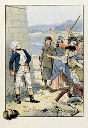 Gevangen op weg naar Plymouth wordt Théophile Malo Corret de La Tour (of Latour) d