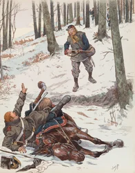 Jacques Marie Gaston Onfroy de Bréville, genaamd JOB (1858-1931) - De Moblot (soldaat van de Mobiele Nationale Garde tijdens de Oorlog van 1870), privécollectie