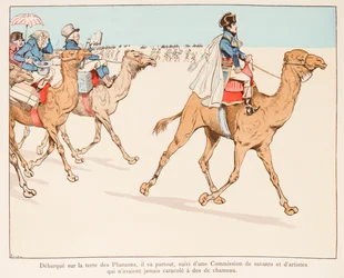 Jacques Marie Gaston Onfroy de Breville, bekend als JOB (1858-1931) - Napoleon Bonaparte op expeditie naar Egypte met het leger en wetenschappers in 1798, Privécollectie
