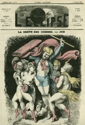 De staking van de klerken, de illustratie suggereert het aankleden van de dansers van Jean-Baptiste Carpeaux