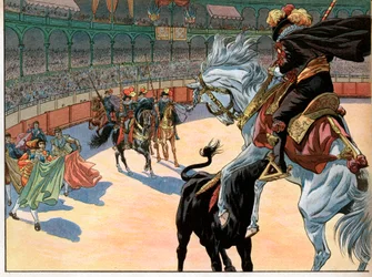 Een stierengevecht in Spanje. Joachim Murat