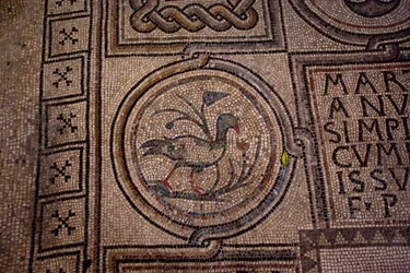 Detail van vloerdecoratie (mozaïek)