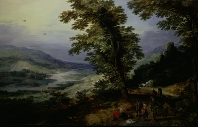 Bergweg met Reizigers, ca. 1610-25