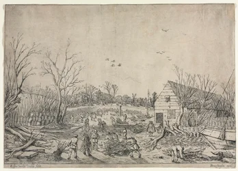 De Grote Overstroming van 10 januari 1624 of Reparatie van de Gebroken Dijk aan de Rivier Lek bij Vianen, 1624