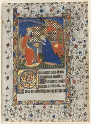 Dubbelblad uit een getijdenboek: Kroning van de Maagd